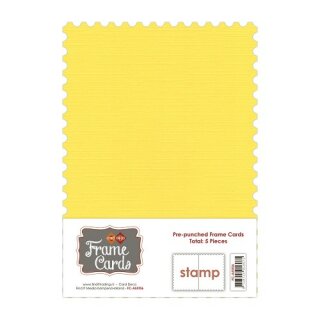 Faltkarten A6 Briefmarke gelb 5 Stück