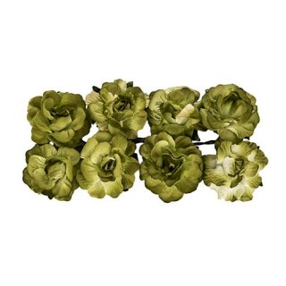 ScrapBerrys Papierblüten "Curly Rose" grün