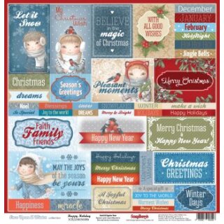 Scrapbooking Paper Labels Once Upon a Winter