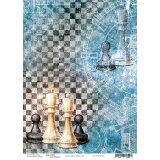 Decoupage-Reispapier Vintage Schach