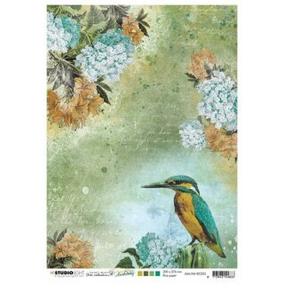 Decoupage-Reispapier kleiner Vogel