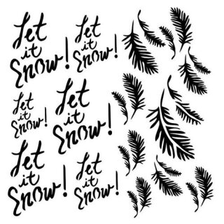 Mixed Media Stencil "Let it Snow"