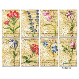 Junk Journal Mini Cards Pflanzen - Herbarium 24 Bogen