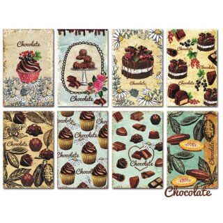 Junk Journal Mini Cards Chocolate 24 Bogen