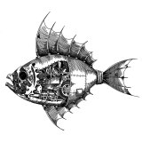 Silikonstempel Seampunk Fisch A6