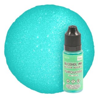 Stempelfarbe Alcohol Ink Glitter Turquoise 12ml